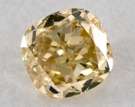  0.31 Carat Yellow VS2  cushion modified diamond